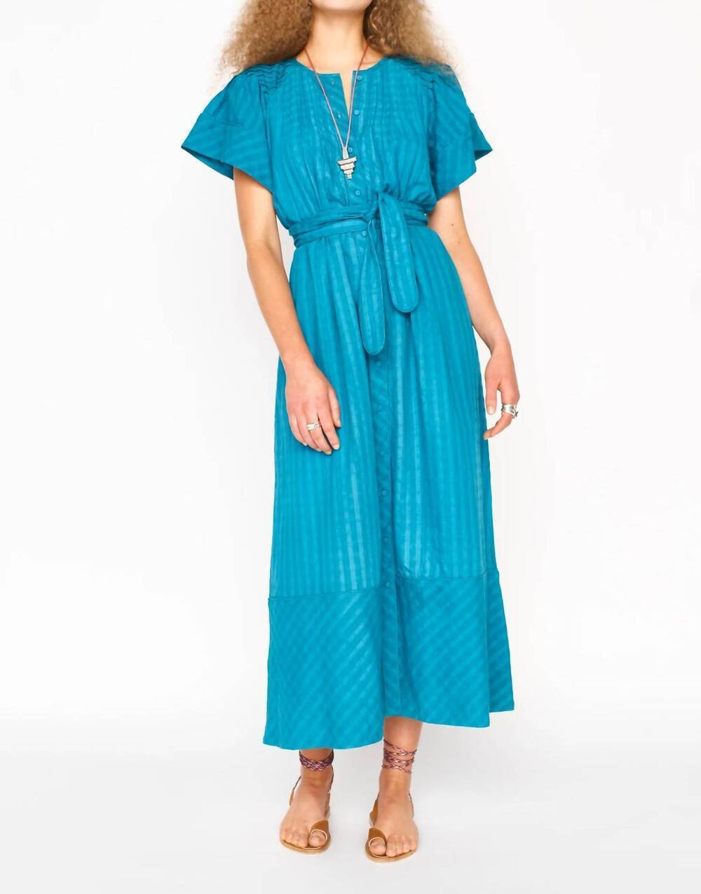 NEW MIRTH women's vienna pintuck dress in azure dobby